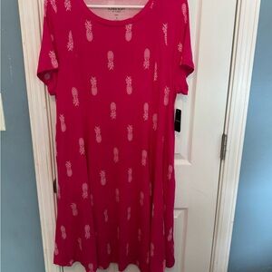 Pink Pineapple Print Dress